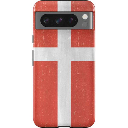 Denmark Flag Distressed Google Pixel 8 Pro Impact Case